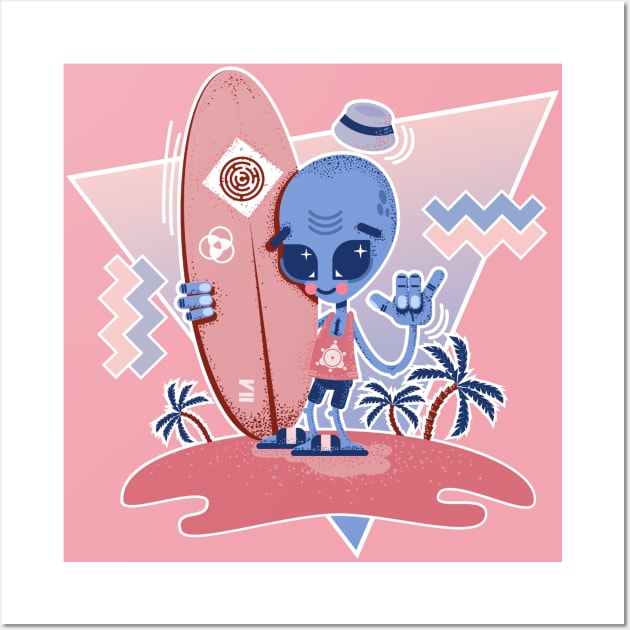 Serenity Alien Surfer Wall Art by chobopop